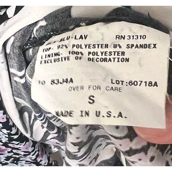 Floral Mixed Deep V-Neck Print Top Belted Waist Bohemian Fairycore Size Small - Picture 5 of 5